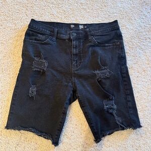 RSQ Black Distressed Denim Bermuda Shorts Men’s 32